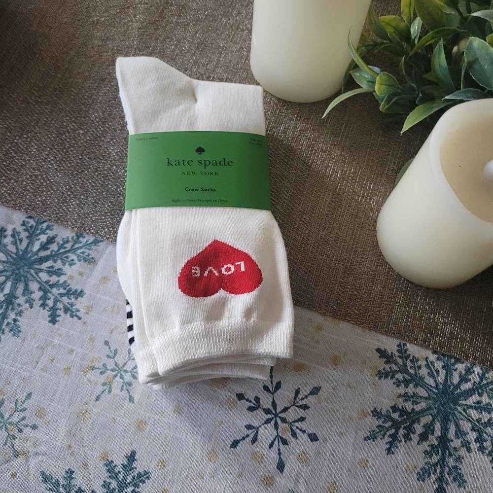 Kate Spade set of three crew socks, new